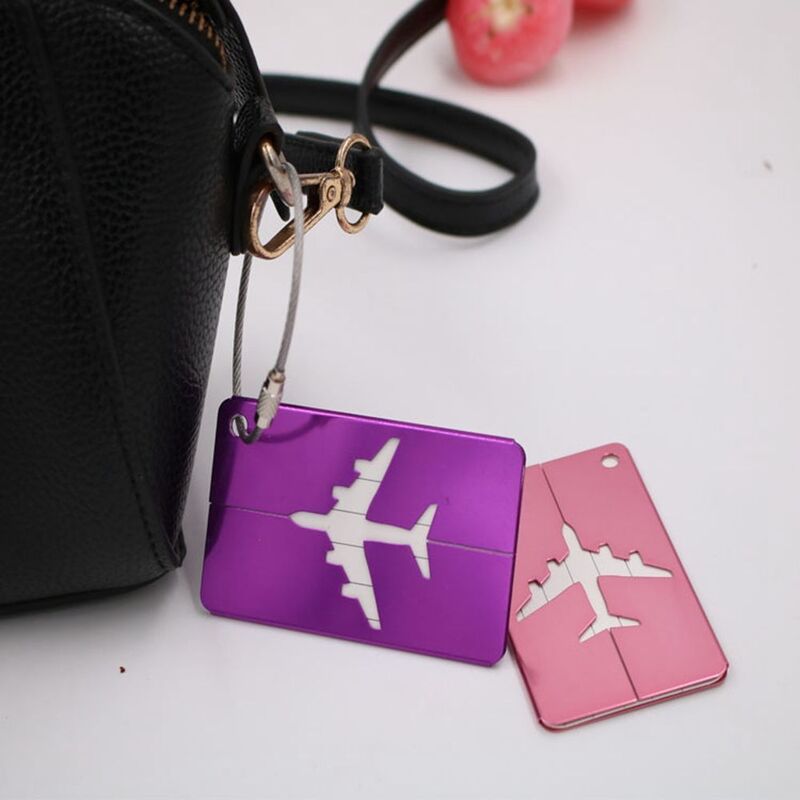 Airplane Check-in Handbag Label Travel Accessories Aluminum Alloy Listing Boarding Pass Metal Luggage Tag Airplane Suitcase Tag