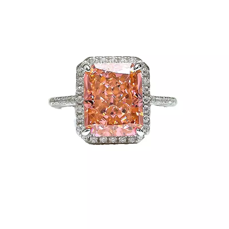 Desire Atmosphere-Anillo de plata 925 de Papalacha, sortija rosa y naranja, Diamante de alto carbono, lujo y sentido avanzado