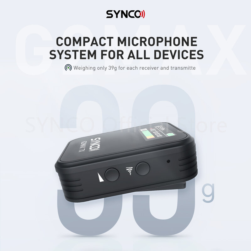 Synco G2 A2 MAX Streaming Studio Recording Equipment Audio Mic Wireless Lapel Microphone Mikrofon for Pc Video Smartphone Camera