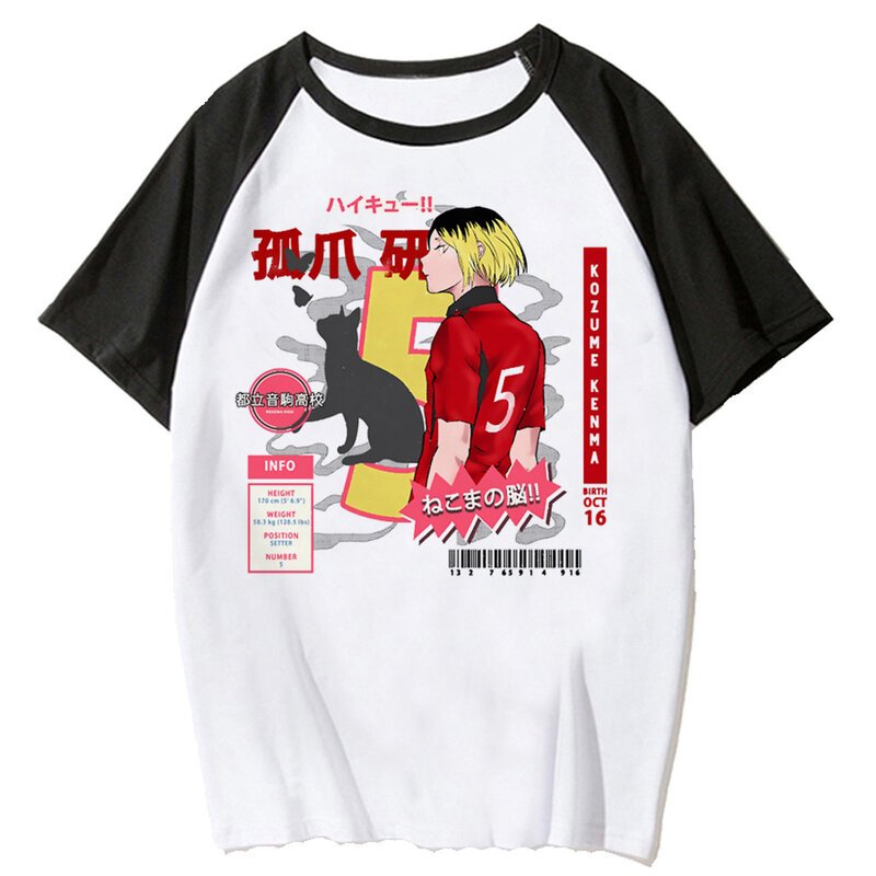 Футболка Haikyuu, женская футболка с японским графическим рисунком, одежда для девушек в стиле аниме Манга