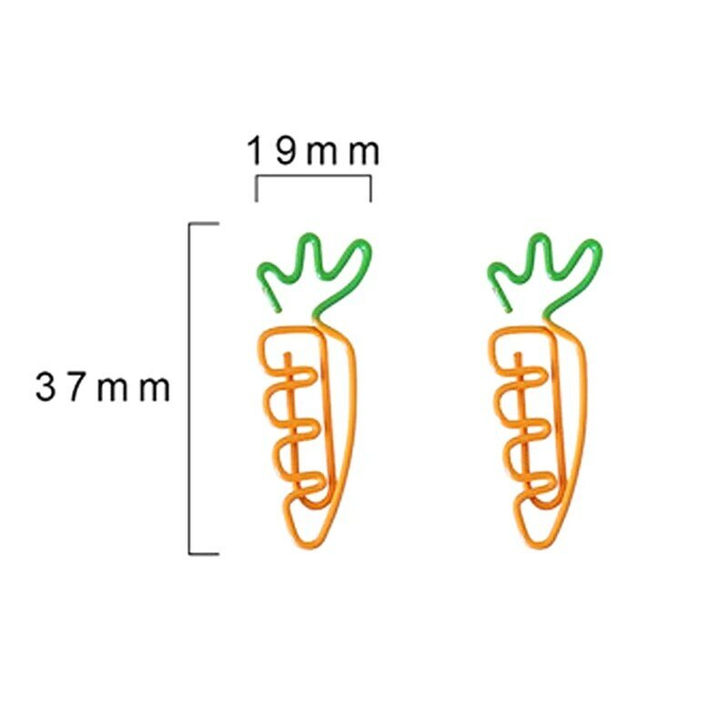 1Set Creative Colorful Fruit Cute Carrot Bookmark Paper Clip School Office Supply Metal Material Gift Stationery