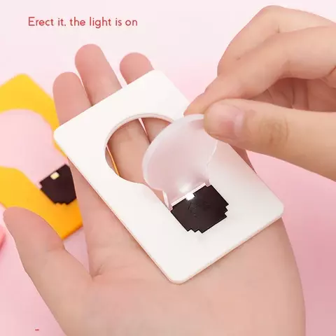 Portable Card Shape Night Light Ultra-Thin Card Light Creative Led Energy Saving Lamp Battery Wallet Pocket Bedroom Card Lamp