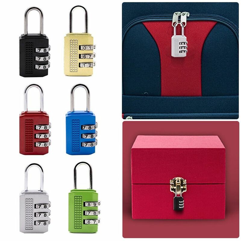 Sicurezza 3 Dial Digit combinazione serratura Password serratura zaino chiusura con cerniera lucchetto per bagagli lucchetto per armadietto del dormitorio