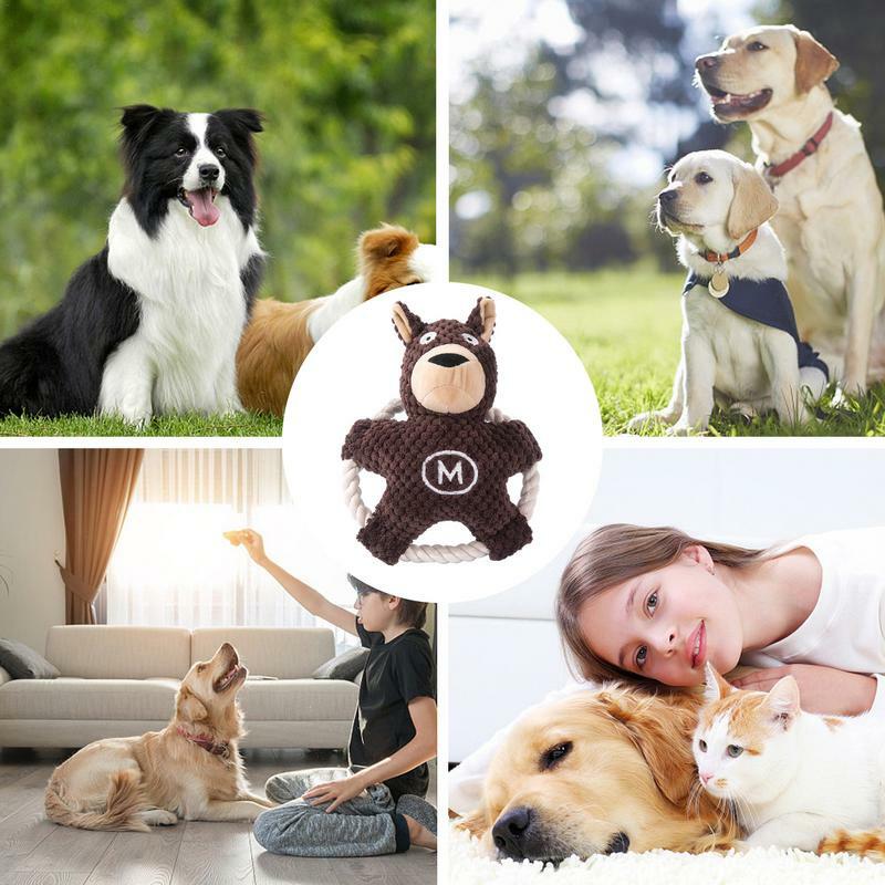 ぬいぐるみペット、犬のおもちゃ、クマの音、歯が生えるおもちゃ、犬のぬいぐるみ、インタラクティブな柔らかい猫、犬のおもちゃ、小と中の犬
