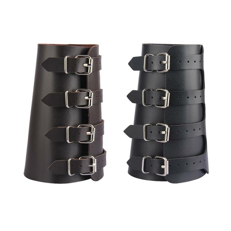 4 Layer Wide Belt Wrap Pu Leather Wristband Cuff Bracelet Bangle Adjustable Wide Bracer Steampunk Arm Wrap Cuff Cosplay Props