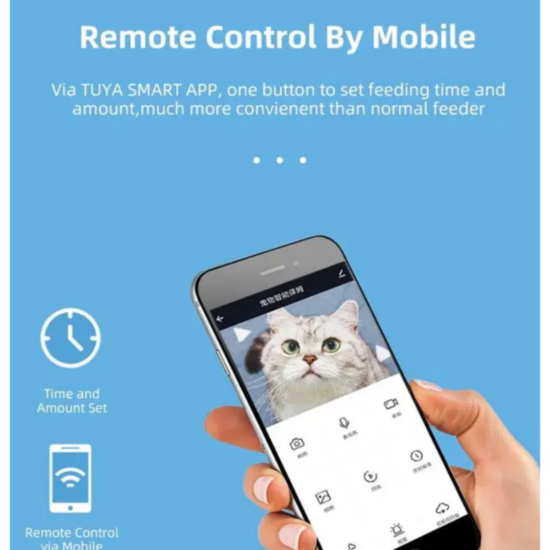 6L Home Camera Smart Automatic Pet Feeder Tuya Wireless Wifi Alexa Google Voice Control 1080P Two-way Talking with Camera