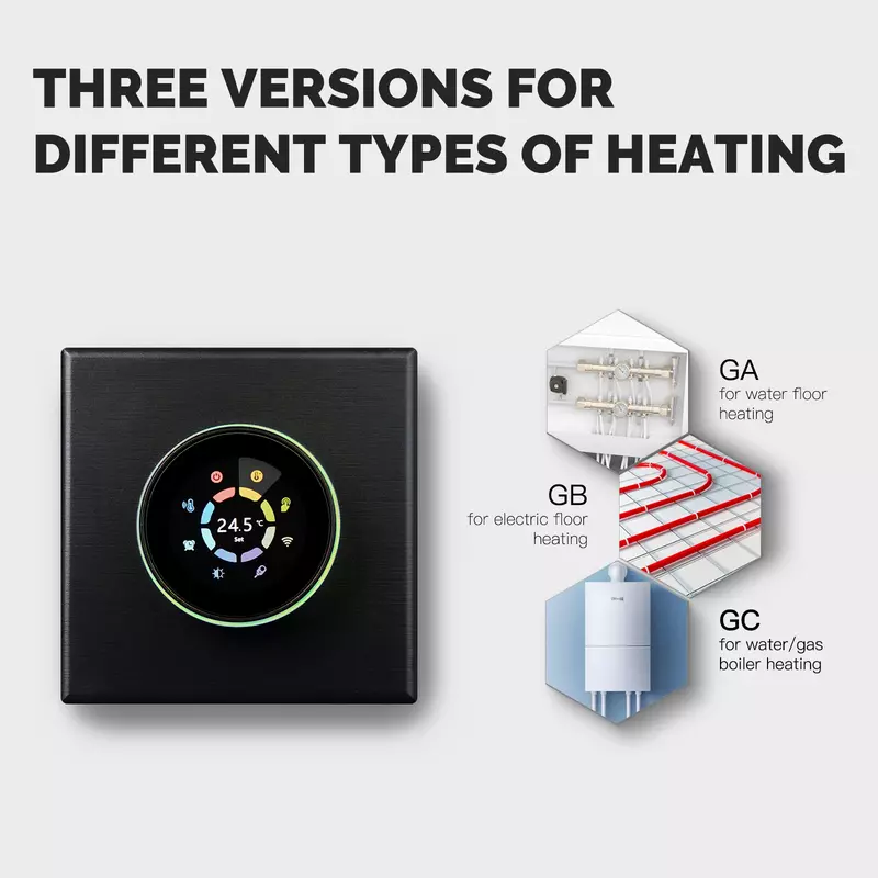 ปุ่มควบคุมอุณหภูมิเทอร์โมสตัทสำหรับสมาร์ทโฮมทำความร้อนควบคุมอุณหภูมิด้วยระบบไฟฟ้าใช้กับ Alexa googlehome
