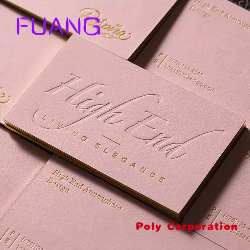 Custom design luxury 600gsm cotton paper cardboard gold silver foil embossed business cards