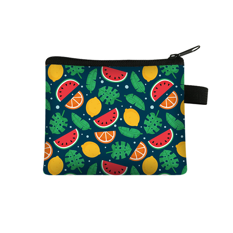 Mask Bag Fruit Watermelon Wallet Portable Card Bag Coin Key Storage Bag Polyester Hand Bag Coin Purse Mini Bag Sac Cute Bag