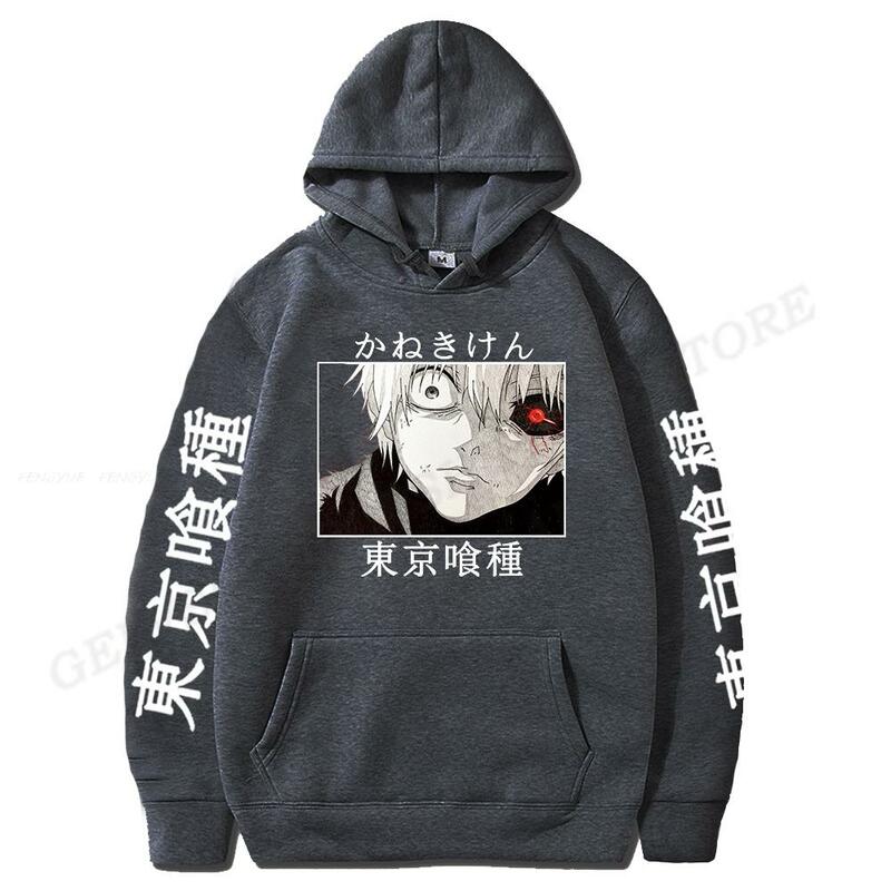Ghoul de Tóquio masculino Hip Hop Hoodie, casaco esportivo, roupa preta, novo cross border, Niman Jinmu, 2023