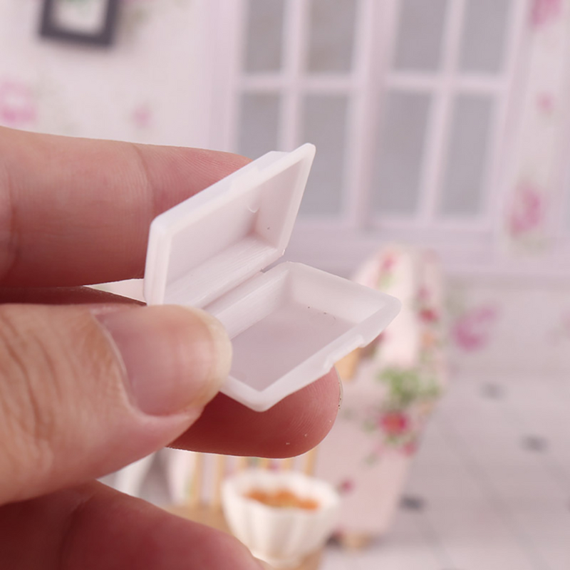 10 Stuks Home Decor Mini Lunchbox Plastic Case Food Simulatie Afhaalspeelgoed Huis Witte Dozen Versieringen