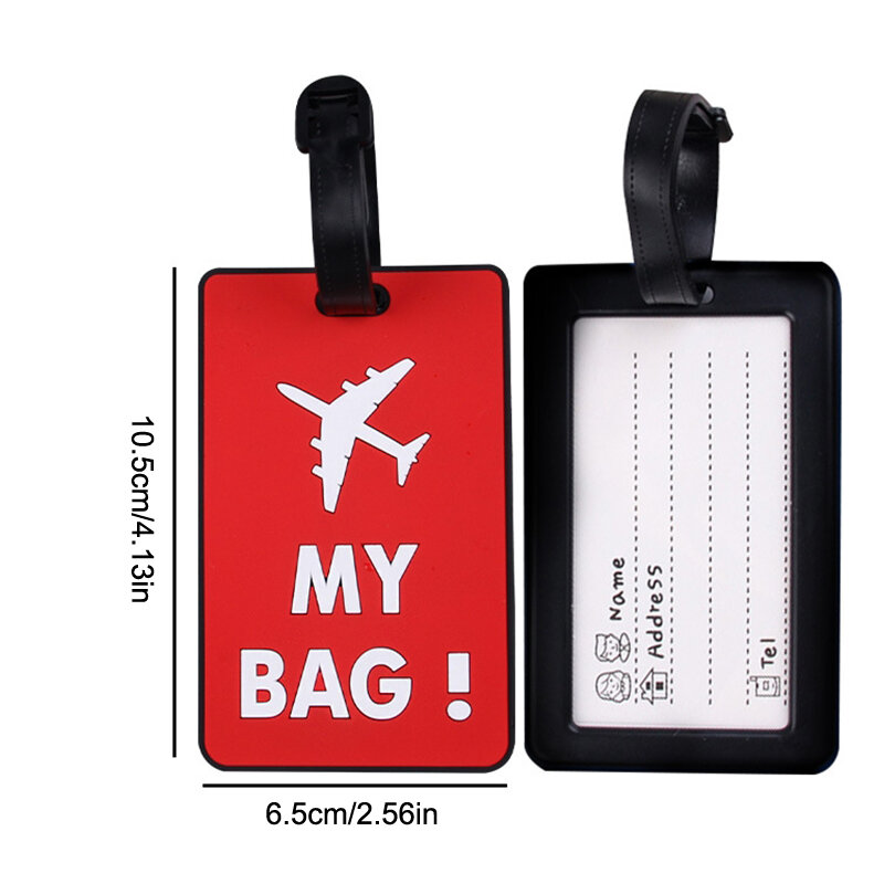 New PVC Soft Glue Airplane Luggage Tag Card Cover Name Labels Suitcase ID Address Hang Tag Boarding Pass Labels Travel Access