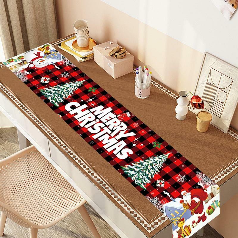 Merry Christmas Table Runner Linen Table Runners Holiday Party Decor Reusable Dining Table Runenrs Wedding Christmas Decorations