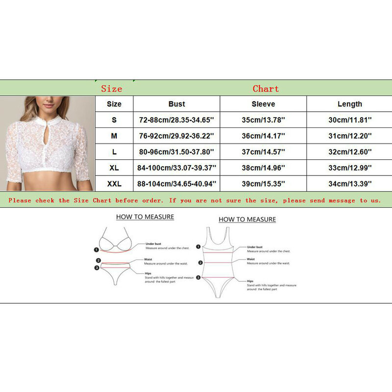 Sexy Wrap Chest Blouse Beer Festival Transparency Lace Flower Summer T-Shirts Short Sleeve Cosplay Party Oktoberfest Crop Tops
