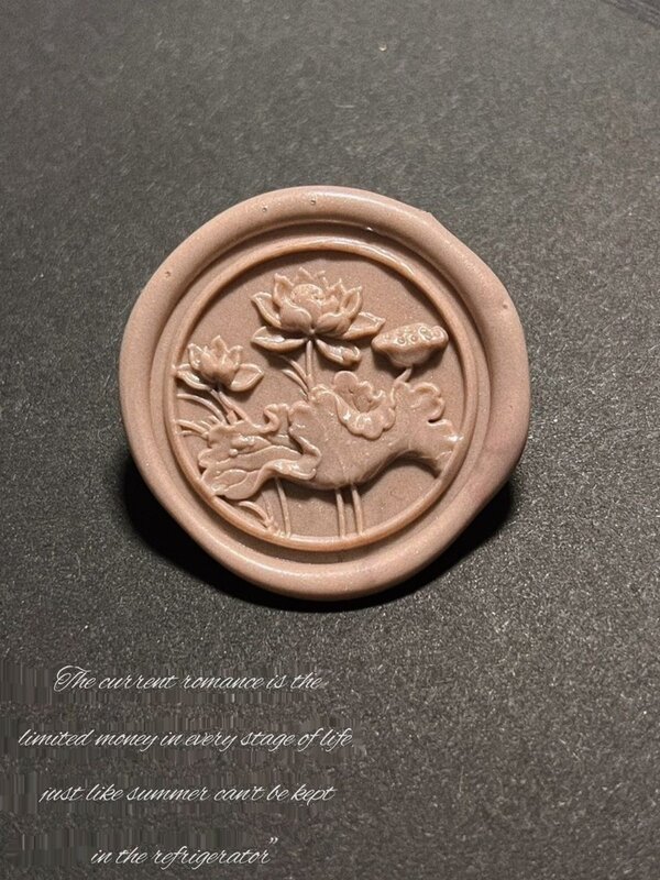 Lacquer seal multi-layer relief seal head fine carved brass student DIY envelope seal vintage Phoenix dance lotus