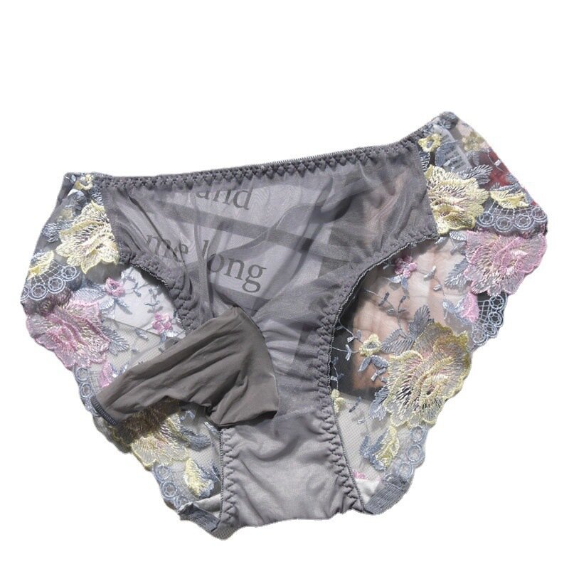 Floral Lace Briefs Sissy See Through Underwear Hollow Out Cross Strap Panties Gay Man Open Butt Underpants See Through Lingerie