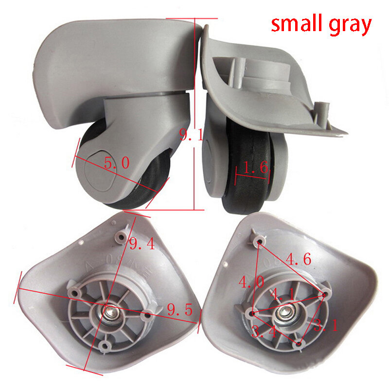 1 Pair DIY Suitcase Luggage Replacement Casters Swivel Mute Dual Roller Wheels for Travelling Bag Travel Suitcase