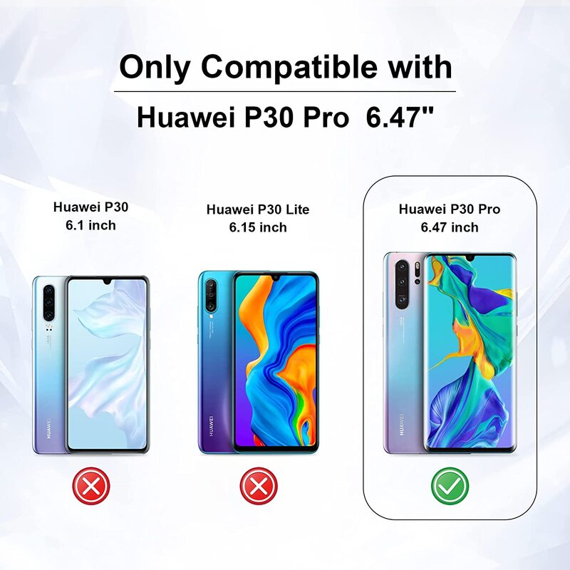 1-4Pcs Curved Glass For HUAWEI P30 Pro Screen Protector Glass