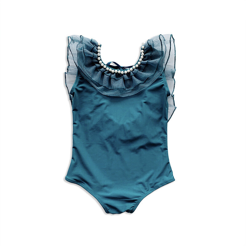 Baby Girls' Sleeveless Lace Bodysuits, Summer Beach Clothing, Kids Swimwear, Perals de moda infantil, Novo, 2023