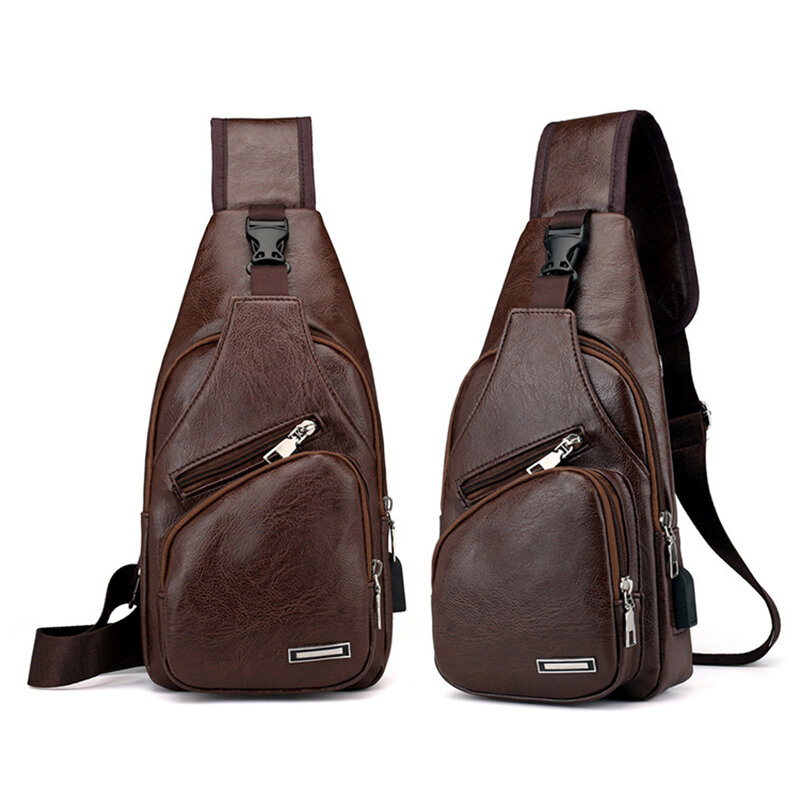 Borsa a tracolla USB da uomo Designer Men Messenger Crossbody Package borse a tracolla in pelle PU pacchetto borsa a tracolla da viaggio Bolso Hombre