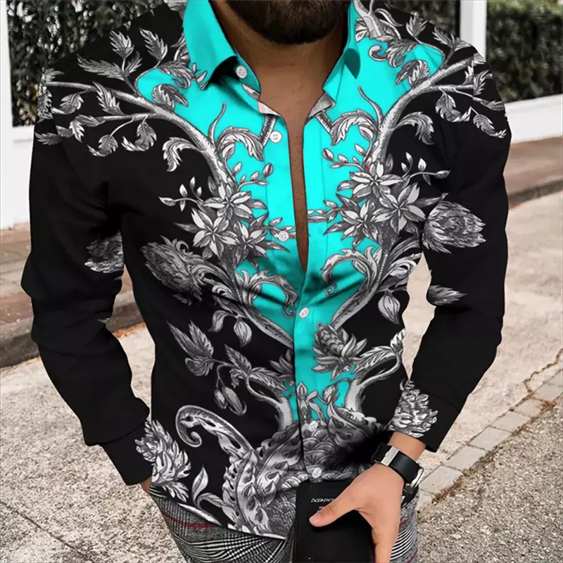 2023 Spring and Autumn Men's Luxury Top Men's Clothing HD Patterns High Quality Soft and Comfortable Suit Shirts Party Party