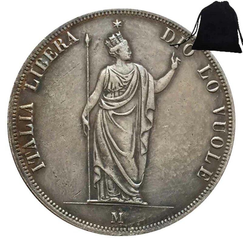 Lusso 1848 svizzera buona fortuna divertente coppia moneta d'arte/moneta da discoteca/buona fortuna moneta tascabile commemorativa + borsa regalo