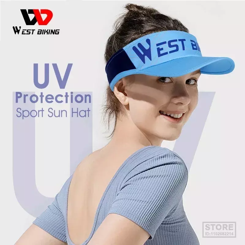 WEST BIKING Outdoor Sport Cap Tennis Running Cycling Mountaineering Hat Adjustable Headband UV Protection Sun Visor Travel Hat
