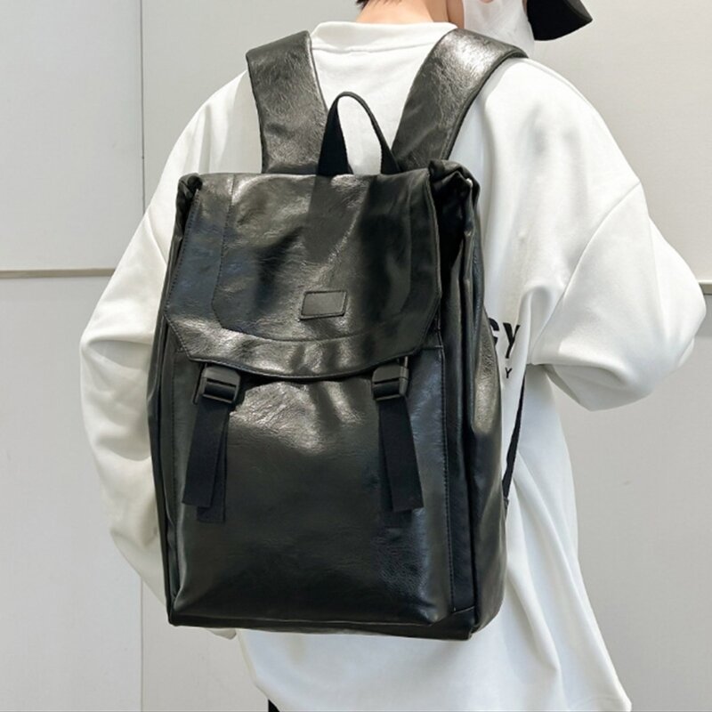 Mochila escolar japonesa de piel sintética para ordenador portátil, mochila de viaje para adolescentes, juvenil, informal, 517D