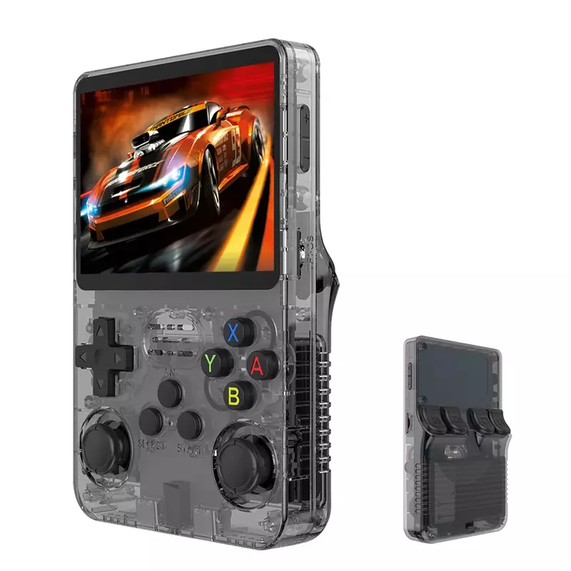 Konsol Game Retro R36S, konsol Video Game genggam 3.5 inci layar IPS portabel 64GB 15000 Game