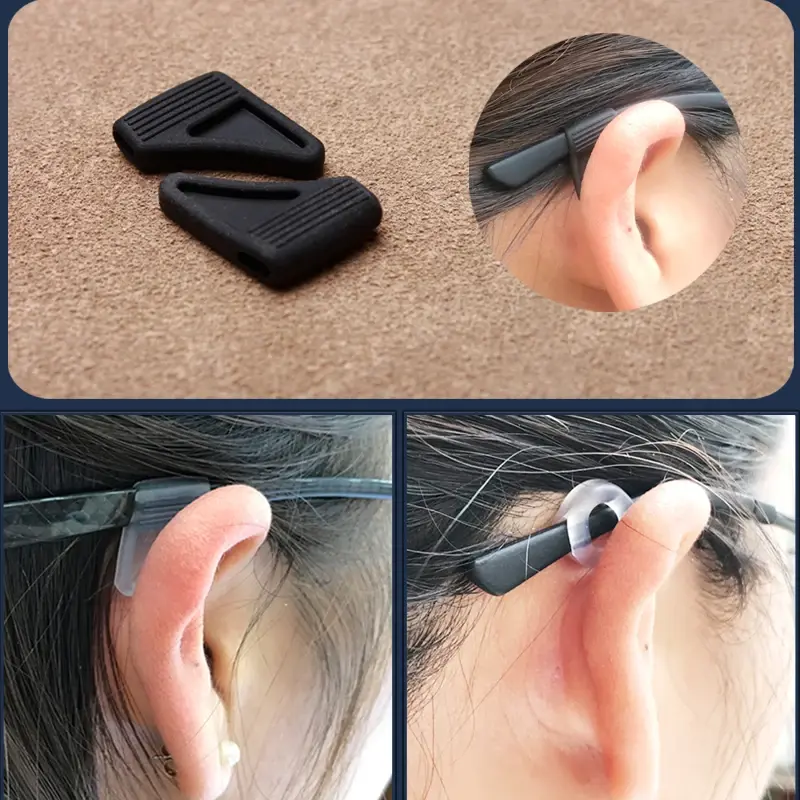 Kacamata Retainer kacamata hitam Slip set antislip silikon kait telinga
