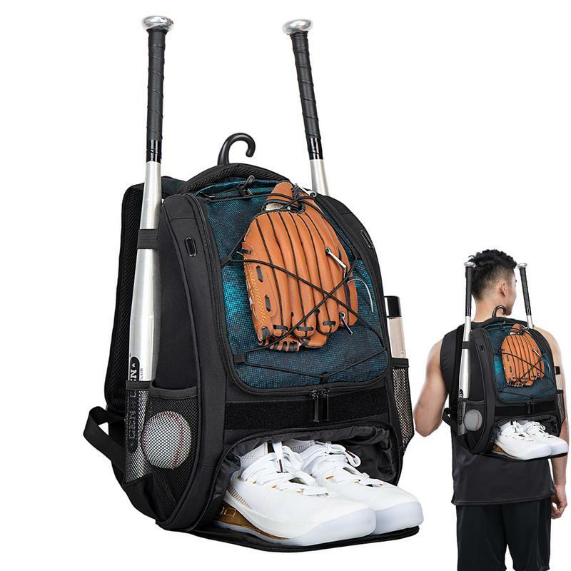 Бейсбольная сумка, молодежный рюкзак для Софтбола, детская бейсбольная сумка с отделением для обуви, вместительный Молодежный бейсбольный рюкзак, бейсбольная бита