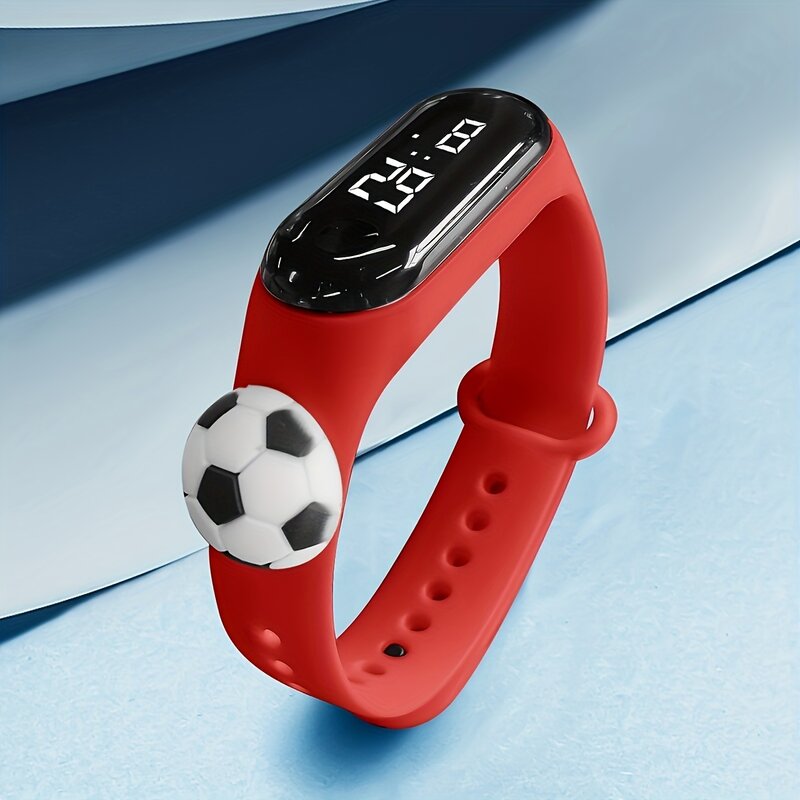 Boys Electronic Watch, Cartoon Soccer Decor Watch, Ideal choice for Gifts