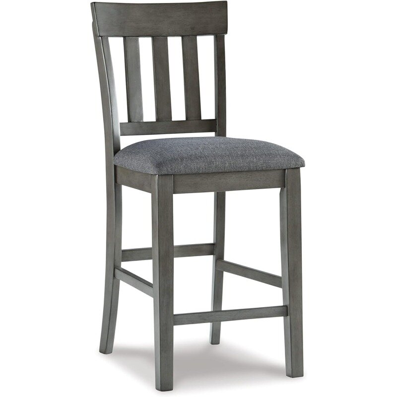 Современный барный стул с обивкой и высотой стола 25,75 дюйма, 2 шт., темно-серый