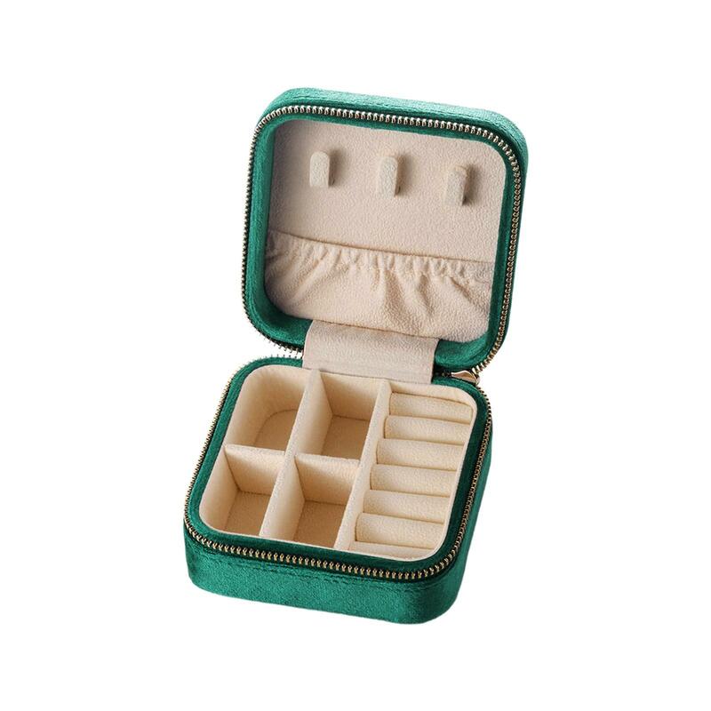 Pequena Caixa De Jóias Portátil Organizador De Duas Camadas, Presente para Brincos De Viagem