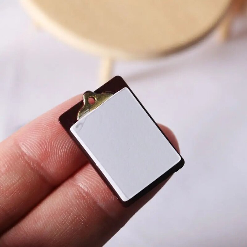 Real Paper Doll House Accessories DIY Miniature 18mm*21mm Mini Alloy Clipboard Creative Alloy Miniature Alloy Clipboard