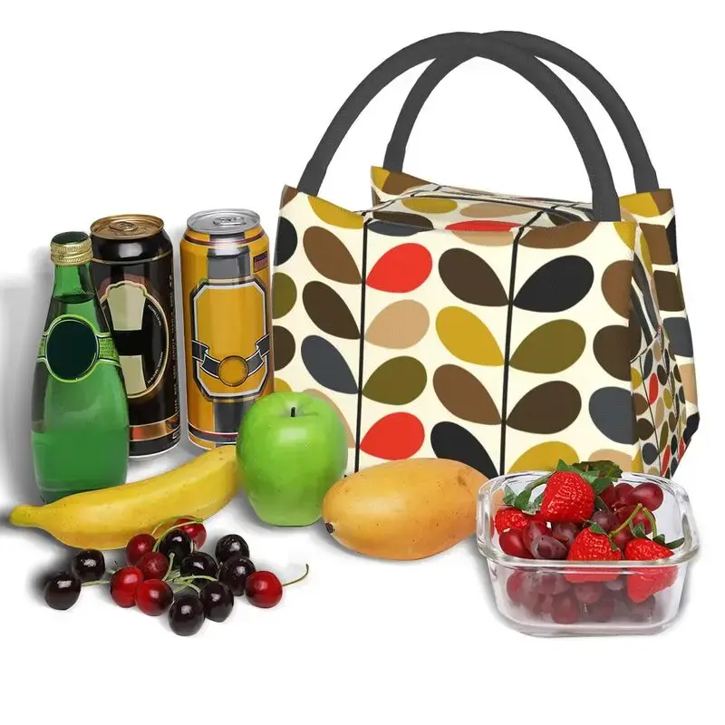 أورلا كيلي-حقيبة حمل غداء معزولة متعددة الساق مجردة ، مبرد هندسي إسكندنافي ، صندوق غداء طعام حراري