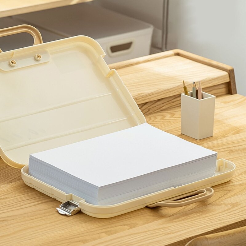A 4 File Box with Handle Document Box File Storage Box for Office Use