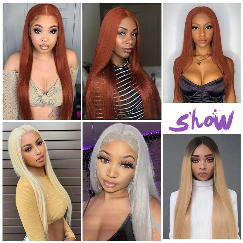 32" Long Straight Synthetic Hair Wigs Small Lace Front Wigs Cosplay Party Wigs