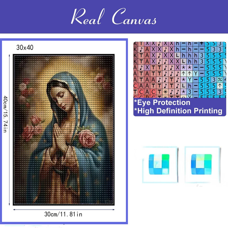 5D Diamond Painting of Virgin Mary Prenci, Full Mosaic, Cross Stitch Arts, bal inestone Embroidery, Religious Picture, Wall Decor, Y1043
