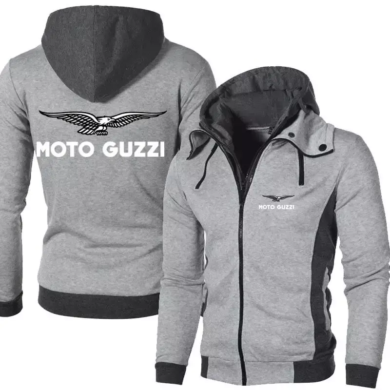 2023 New Spring Autumn Men's Moto Guzzi Logo Hoodies Outdoor Casual Male Jackets Warm High Quality Harajuku Sweatshirts