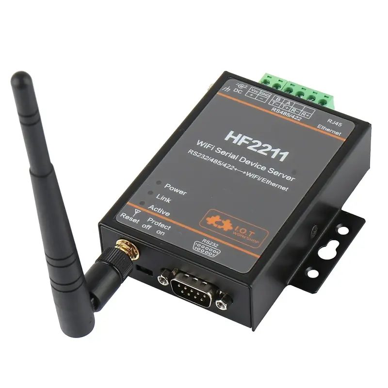 Модульный преобразователь HF2211 для передачи данных с последовательным преобразователем в WiFi RS232/RS485/RS422 в WiFi/Ethernet для промышленной автоматизации HF2211A