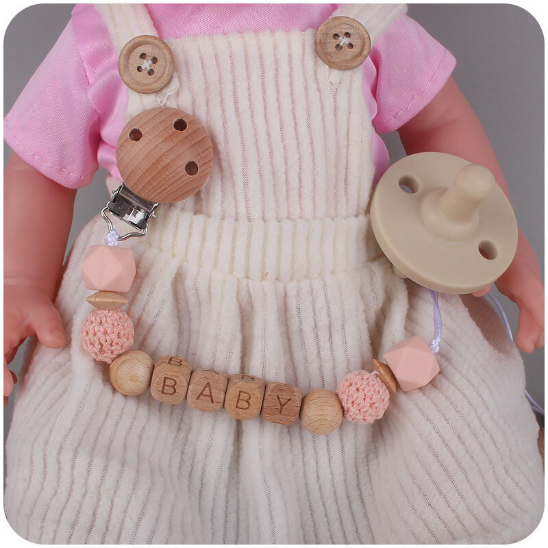 Chupete con nombre personalizado para bebé, mordedor, soporte para pezones falsos, accesorios de cadena, juguete de dentición personalizado, alimentación