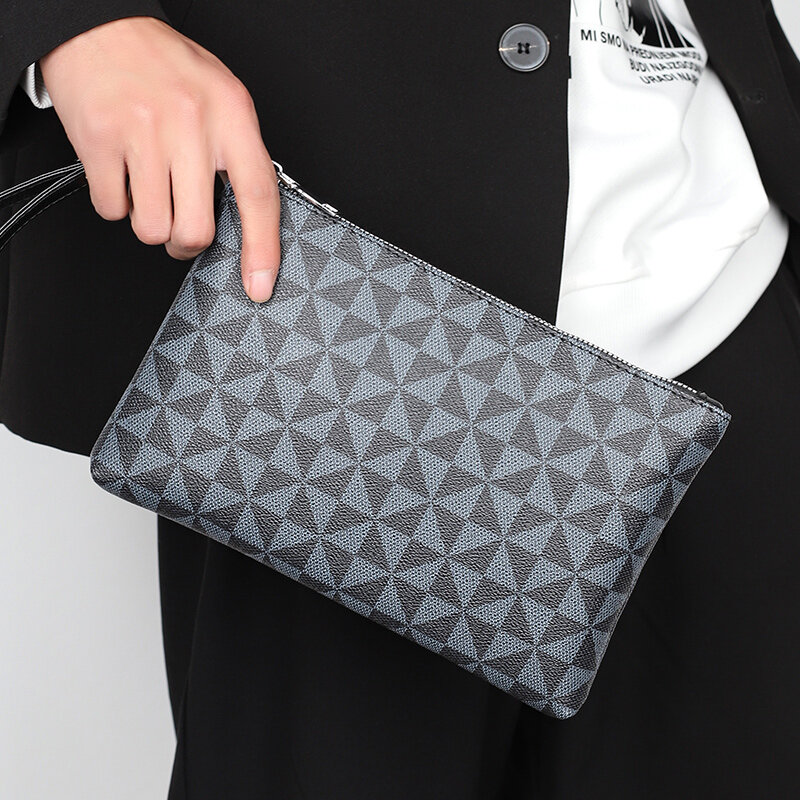 男性用ソフト合成皮革ハンドバッグ,高級財布,カードホルダー付き,高品質
