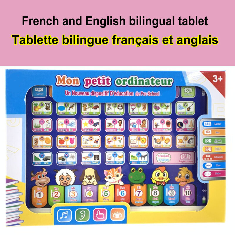 Tablet Máquina de Aprendizagem Interativa para Crianças, Brinquedo para Aprender Línguas, Laptop Pad, Brinquedos Educativos, Presente para Crianças
