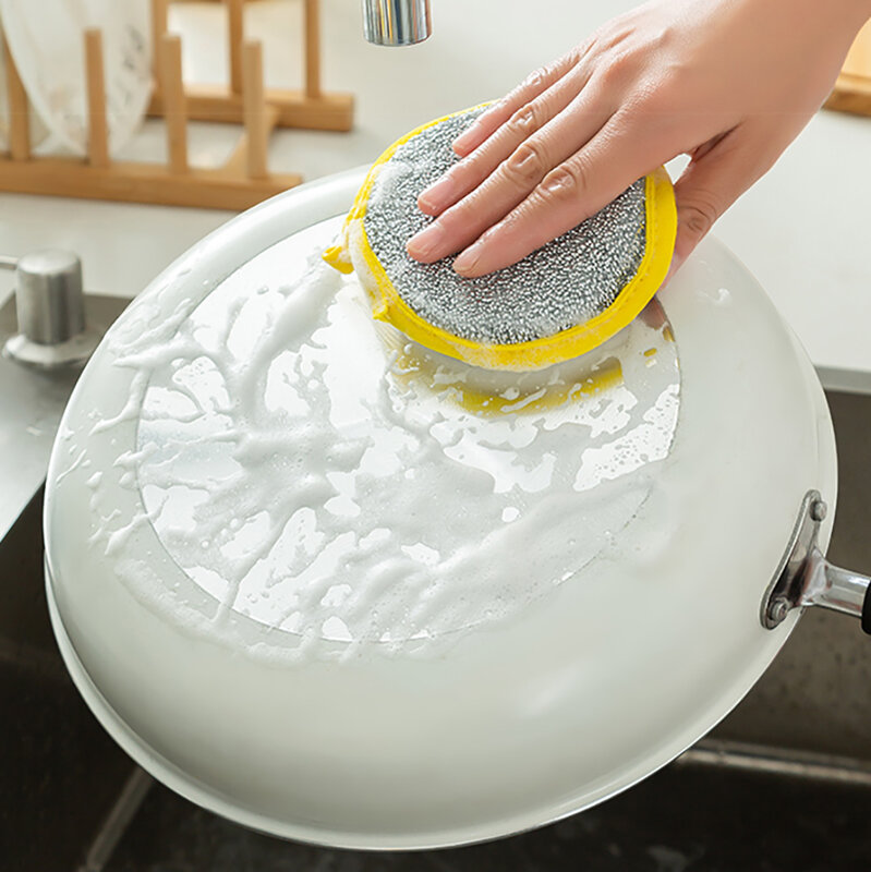 주방 두꺼운 2.5CM 양면 청소 스폰지 팬 냄비 접시 깨끗한 스폰지 가정용 청소 도구, 설거지 브러쉬
