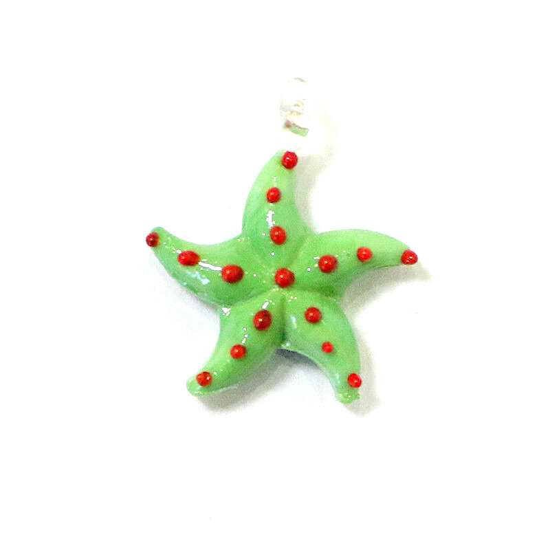 5pcs New Cute Mini Starfish Charms Glass Pendant Colorful Tiny Sea Star Ornaments Fashion DIY Women's Jewelry Making Accessories