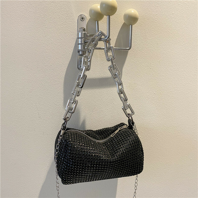 New Mini Diamond Chain Handbag Korean Edition Fashion Women Travel Shopping High Quality Versatile Classic Underarm Shoulder Bag