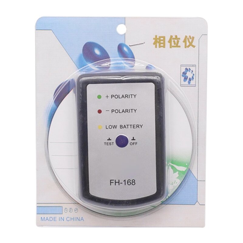 FH-168 Automotive Speaker Polarity Tester Universal Car System Phasemeter Tool with Disc & 6F22 Lithium Battery