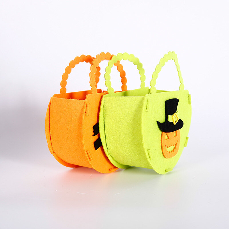 Lindas bolsas de calabaza de Halloween, bolsas de dulces, bolsas de regalo hechas a mano DIY para niños, bolsas de mano no tejidas, bolsas de regalo, regalos de vacaciones