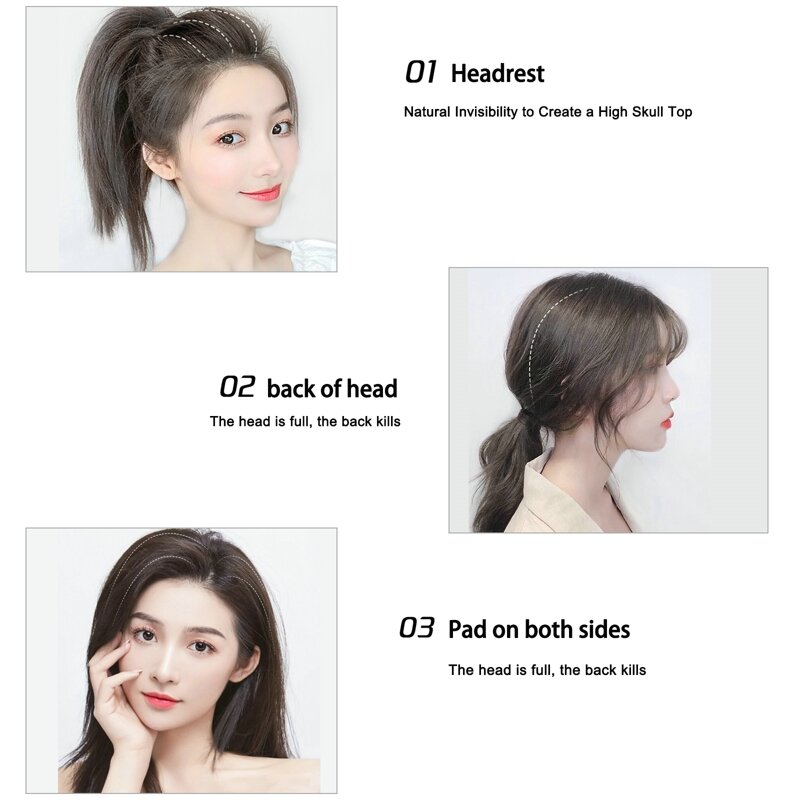 Invisible Hair Pads Clip In Hair Piece Seamless Hair Pad Wigs For Women Girls Hair Extensions Lining Natural Pads Puff Hair Bun